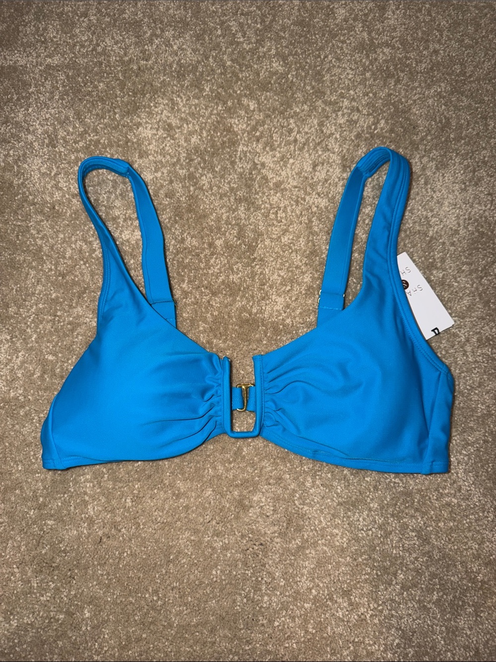 Vibrant Blue Bikini Top with Front Clip
